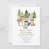 Herten dierenavontuur camper verjaardagsuitnodigin kaart (Voorkant)