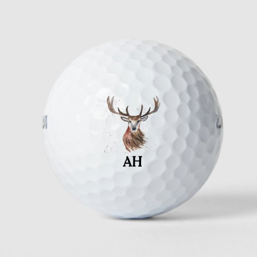 Herten Dierengewei Monogram Jacht Buck Bos Golfballen (Voorkant)