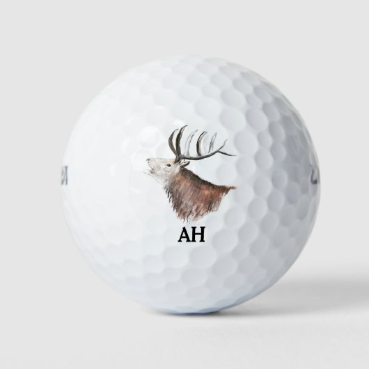 Herten Dierengewei Monogram Jacht Buck Bos Golfballen (Voorkant)