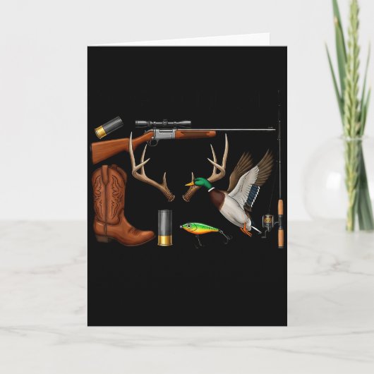Herten Eend Vis Jagen Hallo Jachtseizoen Christ Kaart (Voorkant)