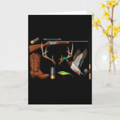 Herten Eend Vis Jagen Hallo Jachtseizoen Christ Kaart (Gele Bloem)