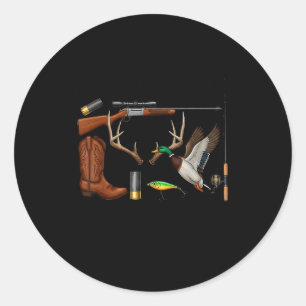 Herten Eend Vis Jagen Hallo Jachtseizoen Christ Ronde Sticker