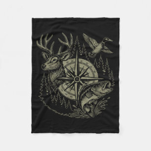 Herten Eend Vissen Jagen Lost De Meeste Van Mijn P Fleece Deken