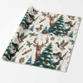Herten, eenden & jager cadeaupapier (Uitgerold)