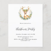 Herten eenvoudige budget Kerstmis Party uitnodigin (Voorkant)