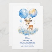 Herten eerste verjaardag uitnodiging (Voorkant / Achterkant)