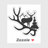 Herten Eland Jagen Buiten  Uitknip Sticker (Vel)