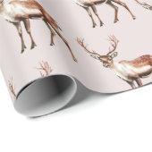 Herten Eland Kerstmis Cadeaupapier (Rol Hoek)