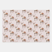 Herten Eland Kerstmis Inpakpapier Vel (Voorkant)