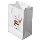 Herten Eland Kerstmis Medium Cadeauzakje (Voorkant Gekanteld)