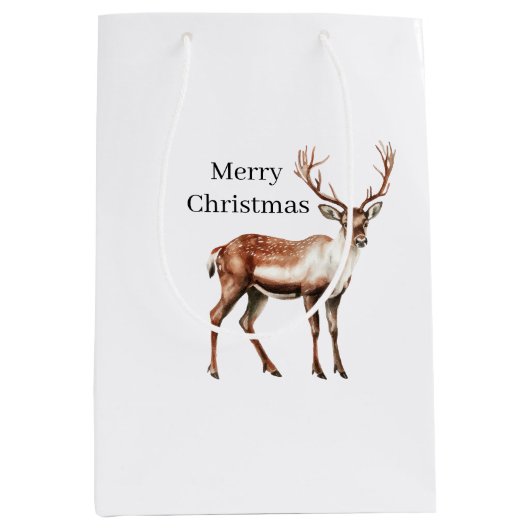 Herten Eland Kerstmis Medium Cadeauzakje (Voorkant)