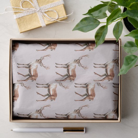 Herten Eland Kerstmis Tissuepapier (Geschenk)