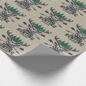Herten Elk Jager ADD NAAM Boogjacht Lodge Hut Cadeaupapier (Hoek)