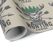 Herten Elk Jager ADD NAAM Boogjacht Lodge Hut Cadeaupapier (Rol Hoek)