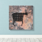 Herten/Elk, mimbres Pottery Design Canvas Afdruk (Insitu (Houten vloer))