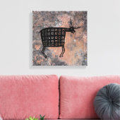 Herten/Elk, mimbres Pottery Design Canvas Afdruk (Insitu (Woonkamer))