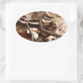Herten Elk Moose Antlers Jacht Gift Ideas Jagers Ovale Sticker (Tas)