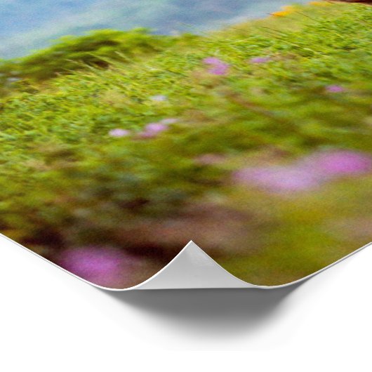 Herten en bergen landschap poster (Hoek)