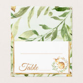 Herten en bladeren Baby shower Verjaardagstafel Nu Kaart (Buitenkant ongevouwen)