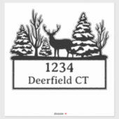 Herten en bomen aangepast adressticker sticker (Vel)
