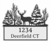 Herten en bomen aangepast adressticker sticker (Voorkant)