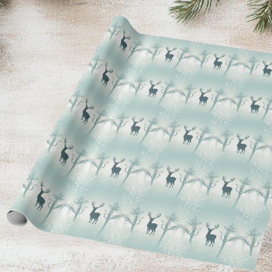 Herten en boom patroon cadeaupapier