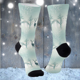 Herten en boom patroon sokken