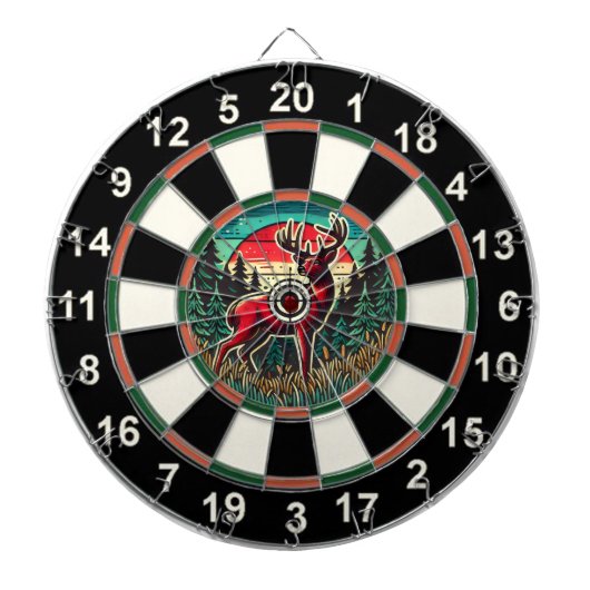 Herten- en bosdoelwit-afbeelding dartbord (Voorkant)