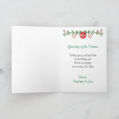 Herten en dennen Bough krans Vrolijk kerstfeest Feestdagen Kaart (Binnen)