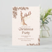 Herten en dennenappel Kerstmis Kaart (Staand voorkant)