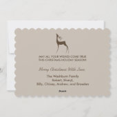 Herten en diagonale strepen kerstvakantie feestdagenkaart (Achterkant)