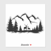 Herten en doe vinyl sticker. sticker (Vel)