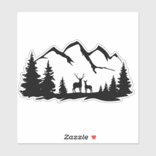 Herten en doe vinyl sticker. sticker