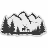 Herten en doe vinyl sticker. sticker (Voorkant)