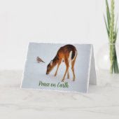 Herten en Duif Geloof Natuur Kerst Kaart (Voorkant)
