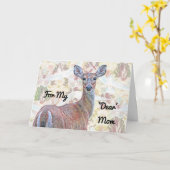 Herten en Duif Patroon Moederdag kaart (Gele Bloem)