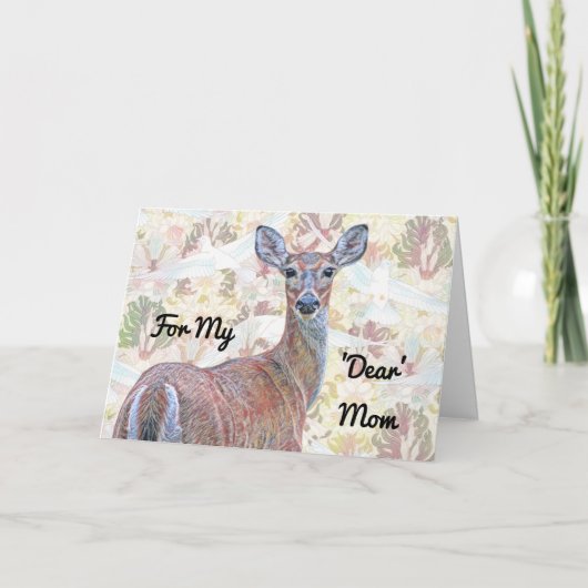 Herten en Duif Patroon Moederdagkaart Kaart (Voorkant)