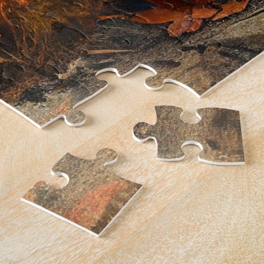  herten en fawn herfstblad 20x30 legpuzzel (Zijkant)