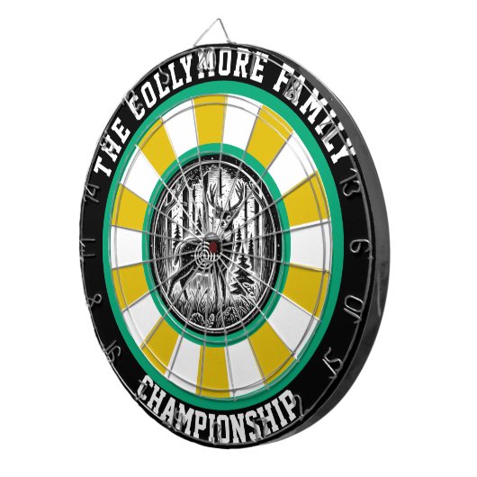 Herten en Forest Wall Art Dartbord (Voorkant Rechts)