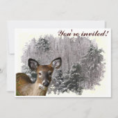 Herten en Frosty Hills Winter Solstice Uitnodiging (Voorkant)