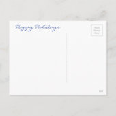 Herten en Gelukkige Sneeuwman Winter Vakantie Scèn Feestdagenkaart (Achterkant)