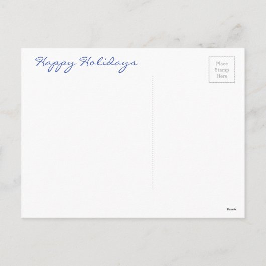 Herten en Gelukkige Sneeuwman Winter Vakantie Scèn Feestdagenkaart (Achterkant)