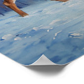 Herten en Gelukkige Sneeuwman Winter Vakantie Scèn Poster (Hoek)