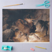 Herten en Honden in een Berg Torrent Tissuepapier (Craft)