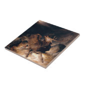 Herten en honden in een stortvloed tegeltje (Zijkant)