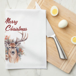 Herten en Kerst Lantaarn Keuken Handdoek