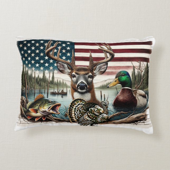 Herten en landelijk Amerika Accent Kussen (Achterkant)