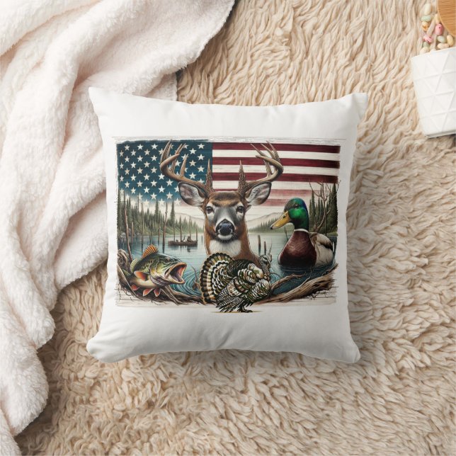 Herten en landelijk Amerika Kussen (Deken)
