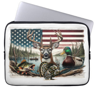 Herten en landelijk Amerika Laptop Sleeve