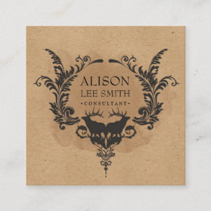 Herten en ornamenten vierkante visitekaartje